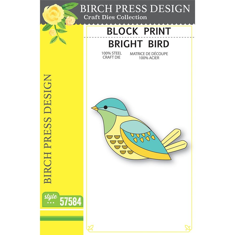 Birch Press Design Block Print Bright Bird 57584