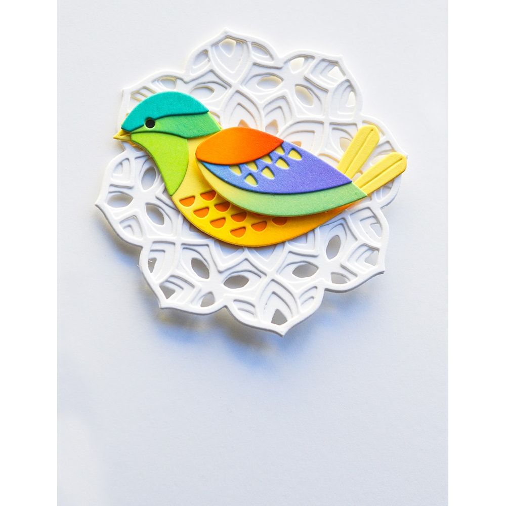 Birch Press Design Block Print Bright Bird 57584 colorful