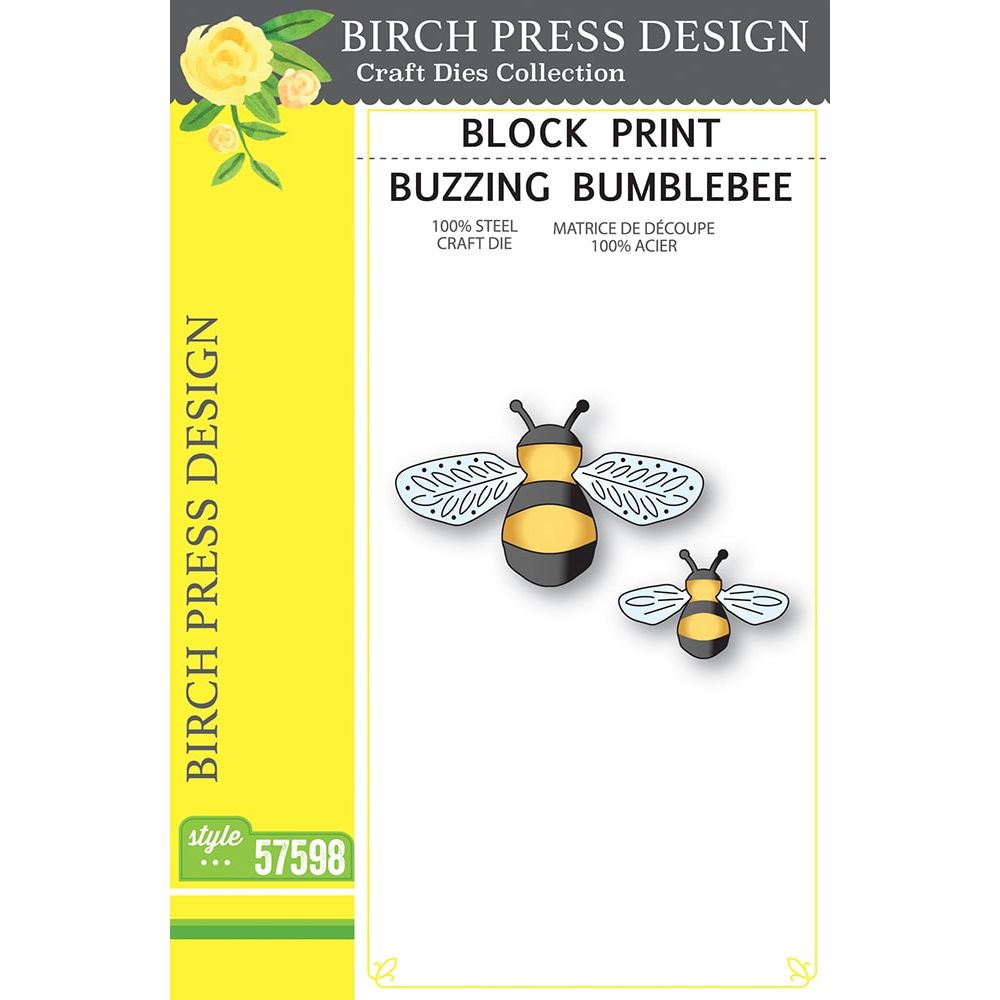 Birch Press Design Block Print Buzzing Bumblebee Dies 57598