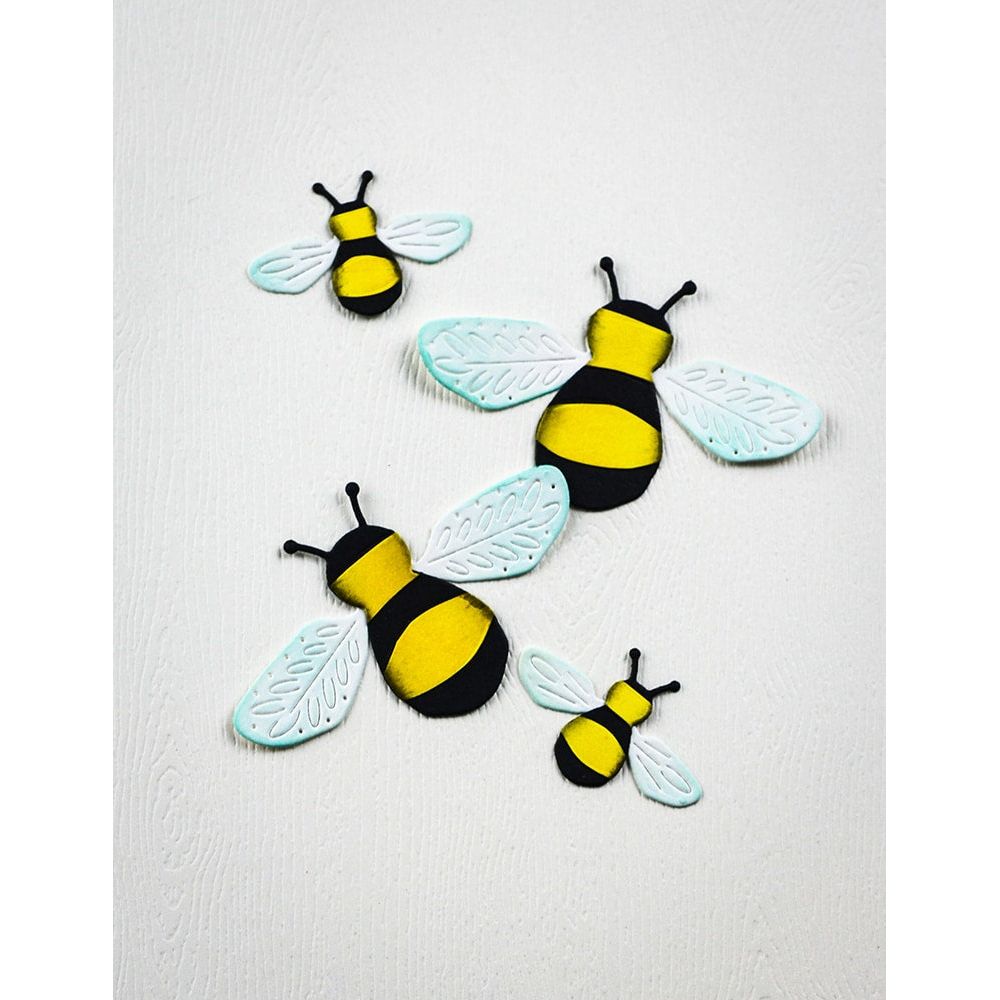 Birch Press Design Block Print Buzzing Bumblebee Dies 57598 bees