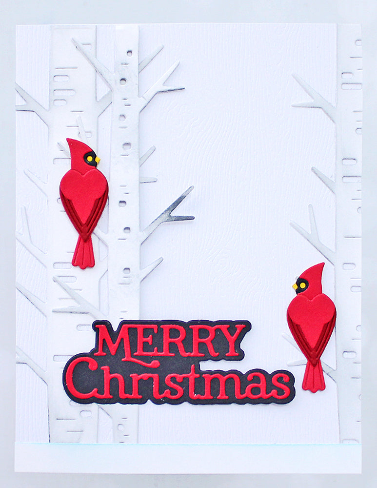 Birch Press Design Block Print Cardinal Die Bundle merry christmas birds