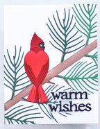 Birch Press Design Block Print Cardinal Die Bundle warm wishes bird