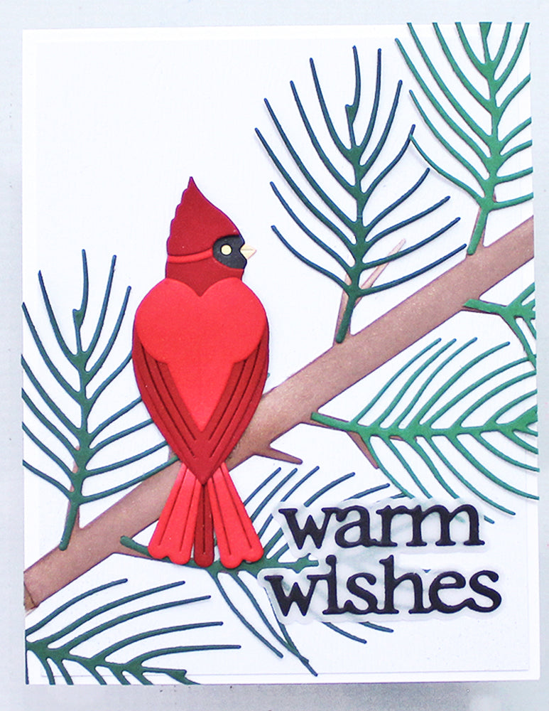 Birch Press Design Block Print Cardinal Die Bundle warm wishes bird