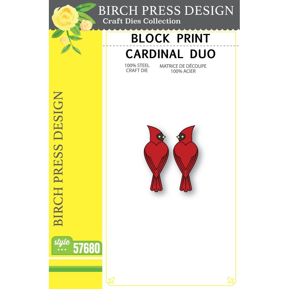 Birch Press Design Block Print Cardinal Duo Dies 57680
