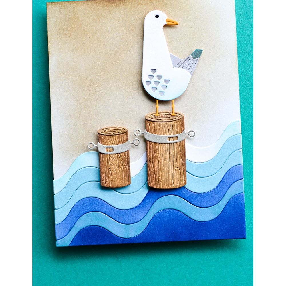 Birch Press Design Block Print Curious Seagull Dies 57625 waves