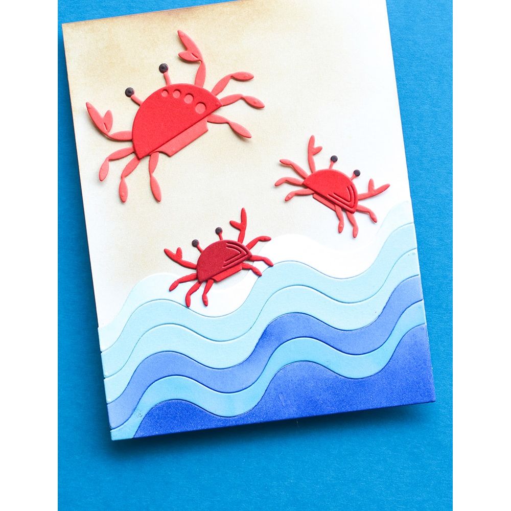 Birch Press Design Block Print Dancing Crabs Dies 57626 waves