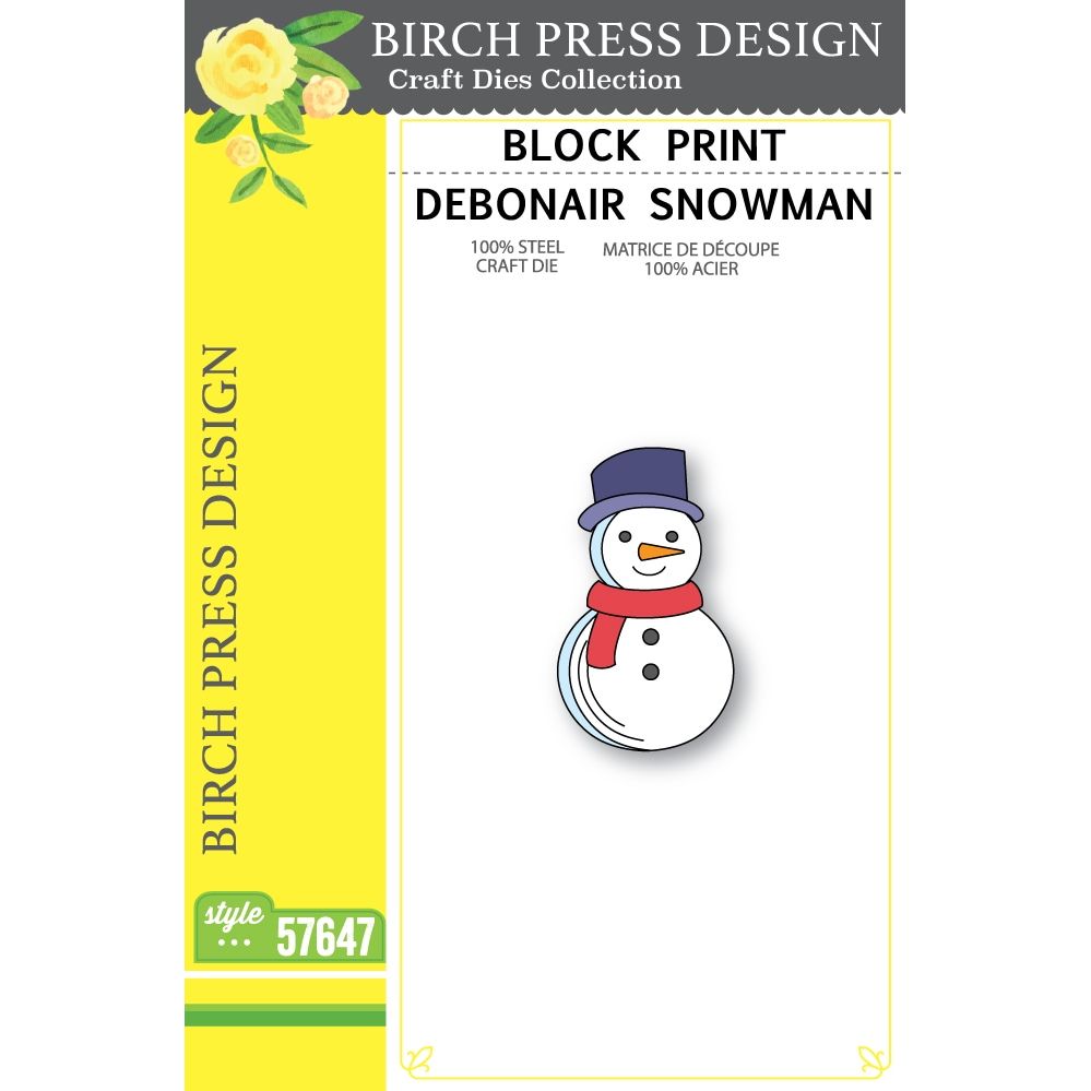 Birch Press Design Block Print Debonair Snowman Dies 57647
