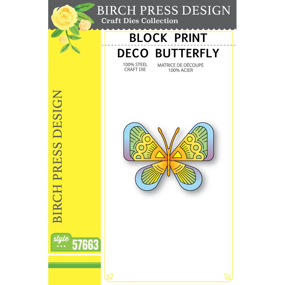 Birch Press Design Block Print Deco Butterfly Dies 57663