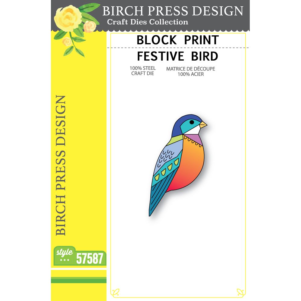 Birch Press Design Block Print Festive Bird Dies 57587