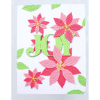 Birch Press Design Block Print Festive Joy Dies 57694 pink poinsettias card