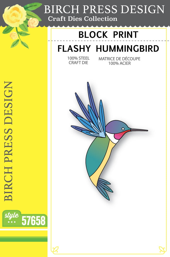 Birch Press Design Block Print Flashy Hummingbird Dies 57658