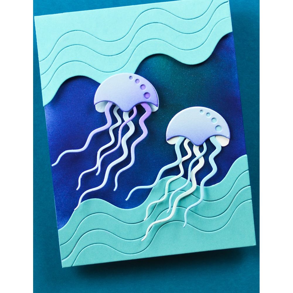 Birch Press Design Block Print Floating Jellyfish Dies 57629 jelly
