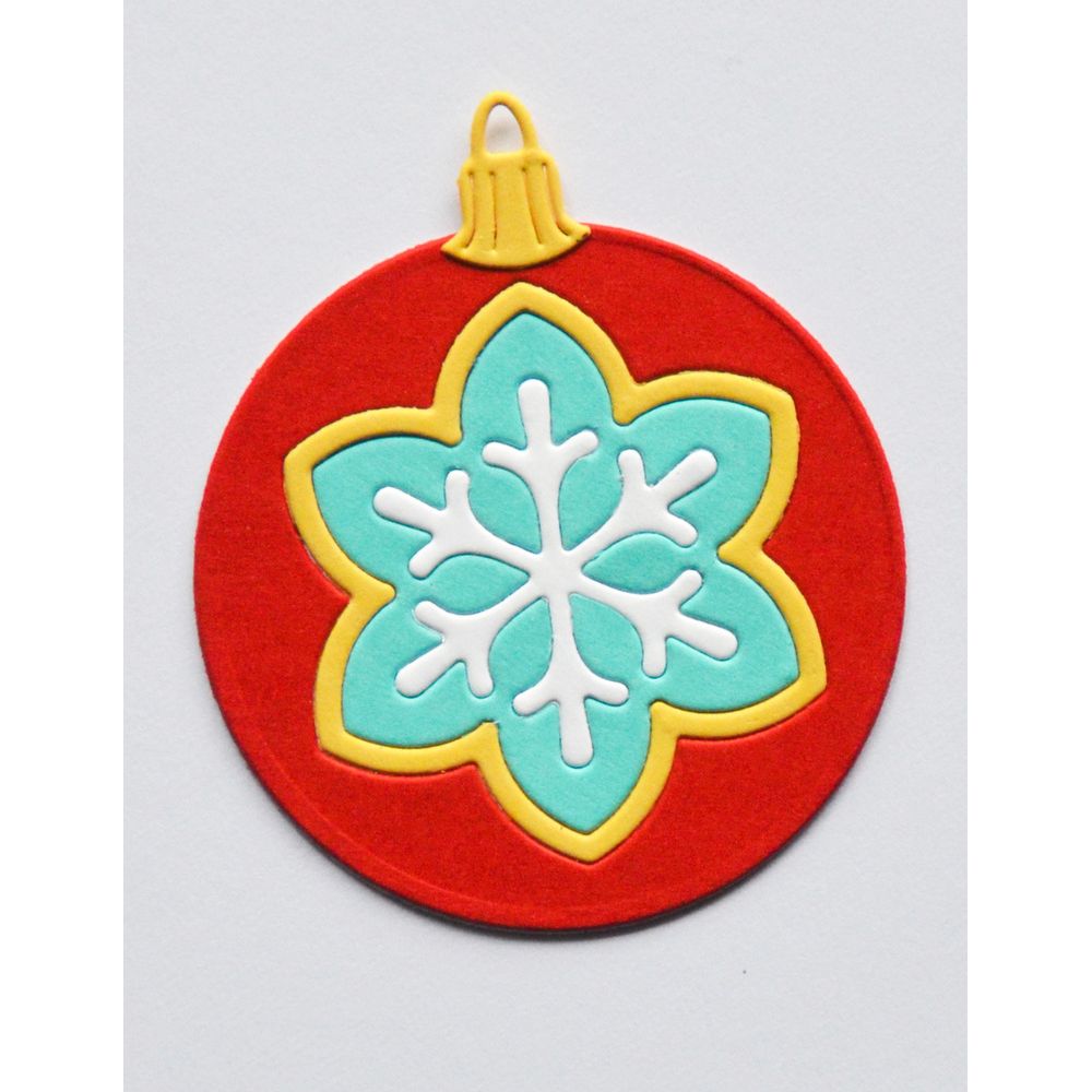 Birch Press Design Block Print Floral Snowflake Ornament Dies 57695 red circle 