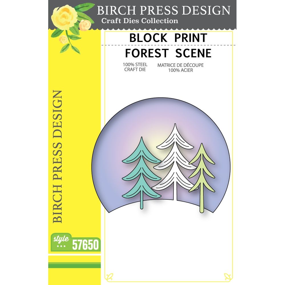 Birch Press Design Block Print Forest Scene Dies 57650
