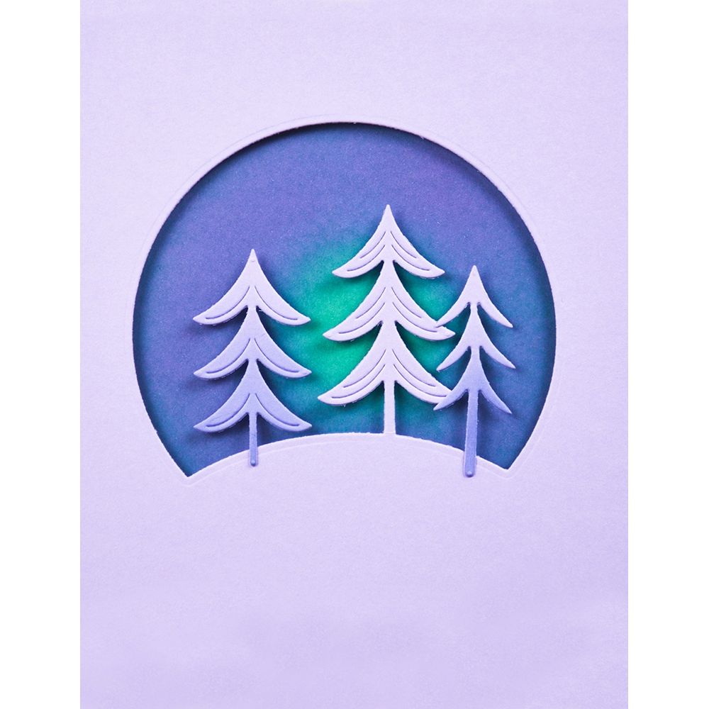Birch Press Design Block Print Forest Scene Dies 57650 trees