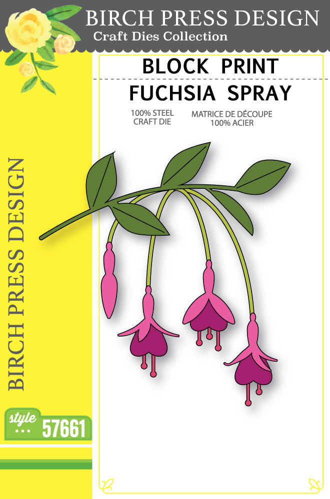 Birch Press Design Block Print Fuchsia Spray Dies 57661