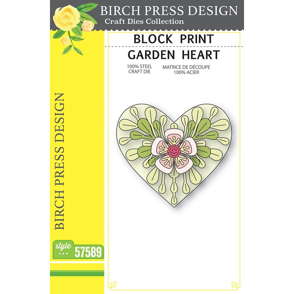 Birch Press Design Block Print Garden Heart Dies 57589