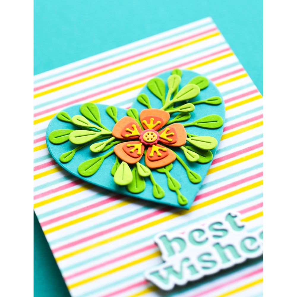 Birch Press Design Block Print Garden Heart Dies 57589 best wishes
