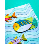 Birch Press Design Block Print Glider Fish Dies 57611 waves