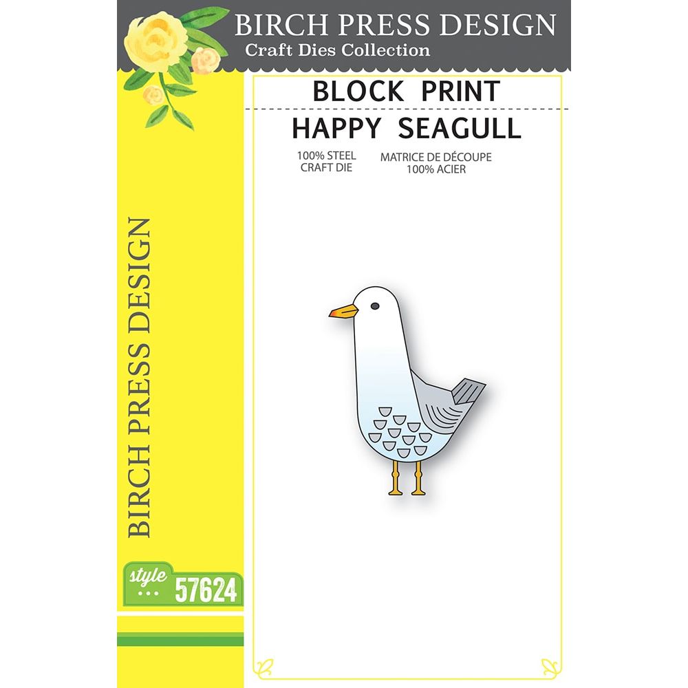 Birch Press Design Block Print Happy Seagull Dies 57624