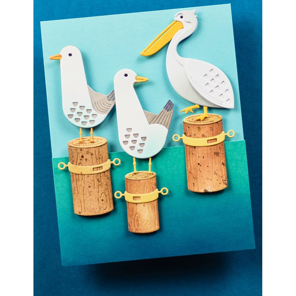 Birch Press Design Block Print Happy Seagull Dies 57624 piling