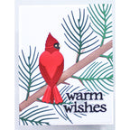 Birch Press Design Block Print Heart Cardinal Dies 57681 warm wishes cardinal card
