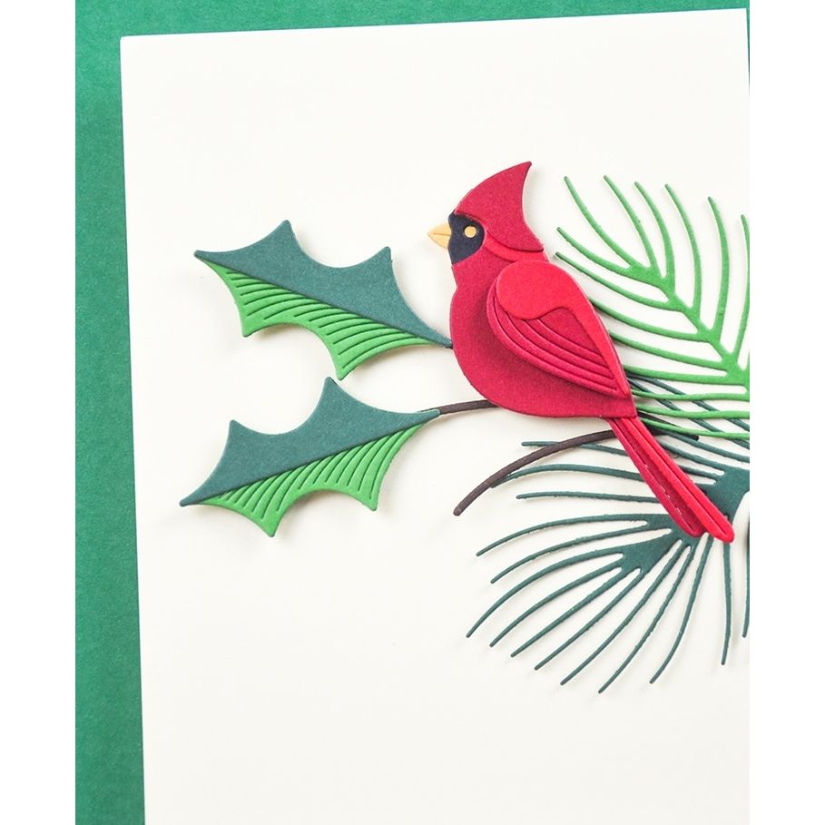 Birch Press Design Block Print Holly Sprig Dies 57636 cardinal