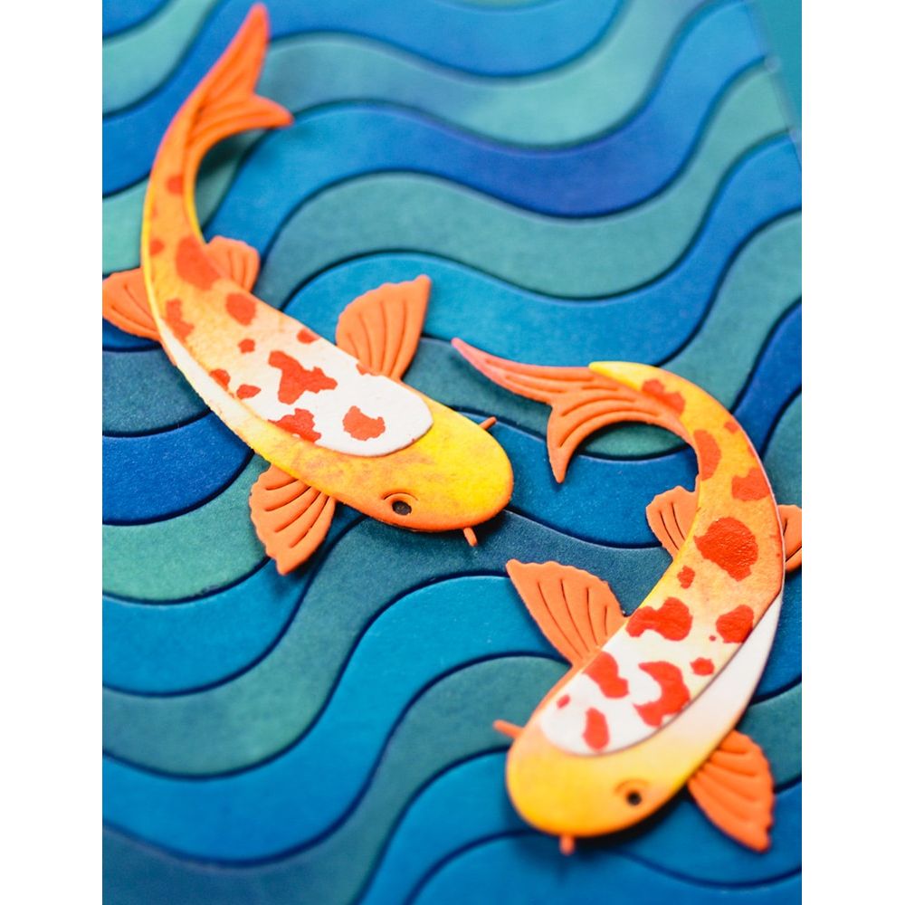 Birch Press Design Block Print Koi Duo Dies 57617 waves