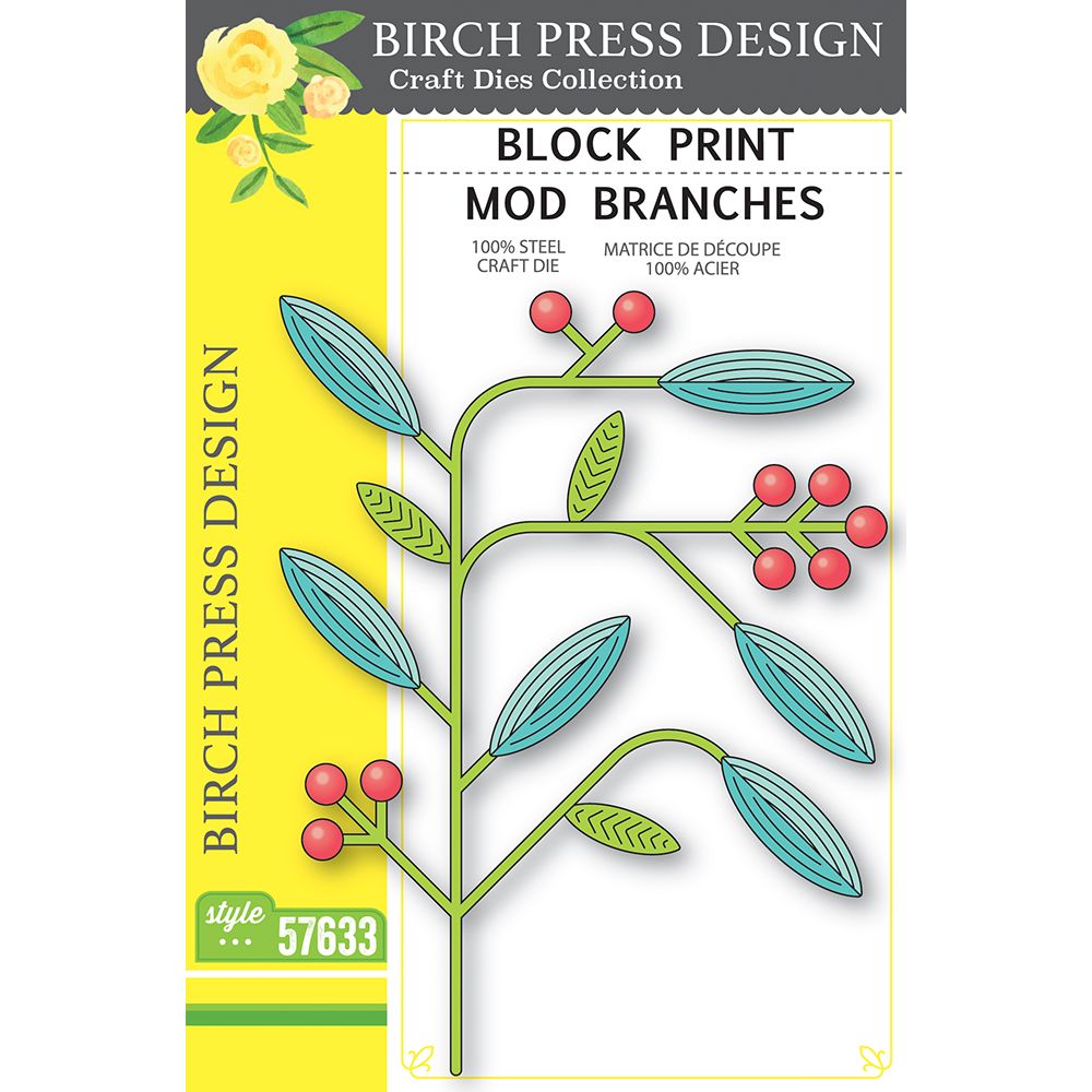 Birch Press Design Block Print Mod Branches Dies 57633