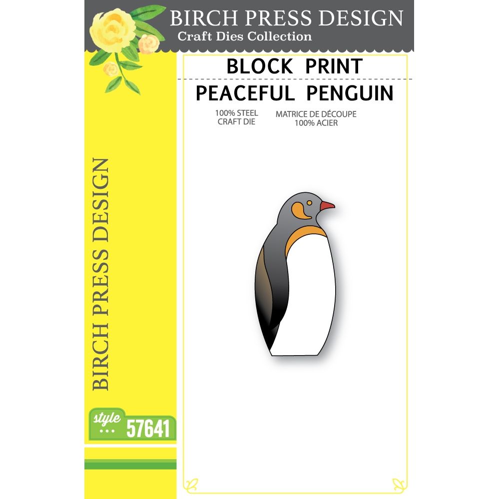 Birch Press Design Block Print Peaceful Penguin Dies 57641
