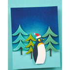Birch Press Design Block Print Peaceful Penguin Dies 57641 trees