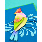 Birch Press Design Block Print Perched Tropical Bird Dies 57586 rainbow bird