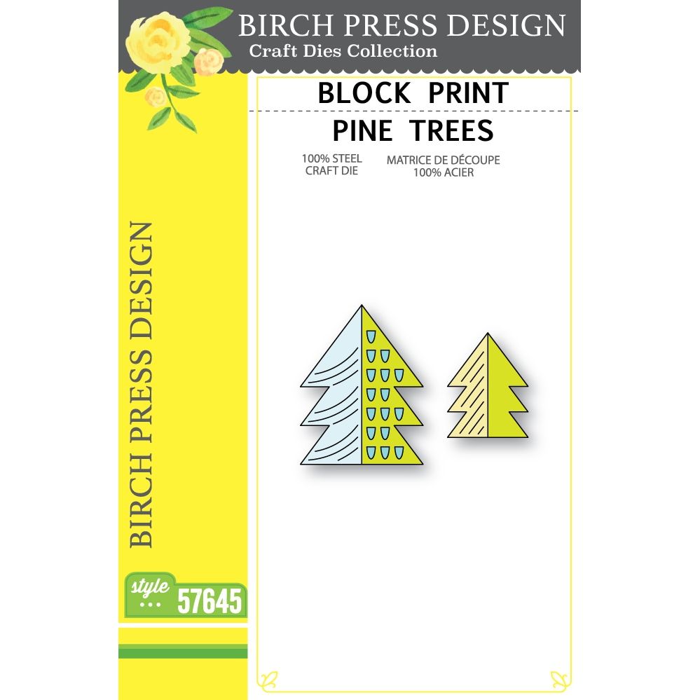 Birch Press Design Block Print Pine Trees Dies 57645
