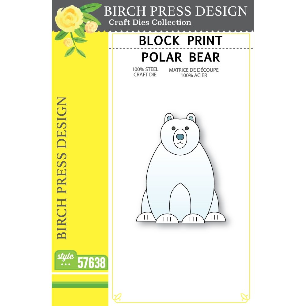 Birch Press Design Block Print Polar Bear Dies 57638
