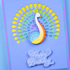 Birch Press Design Block Print Pretty Peacock Dies 57591 happy birthday