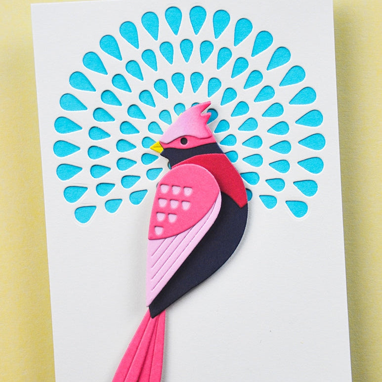 Birch Press Design Block Print Pretty Peacock Dies 57591 pink bird