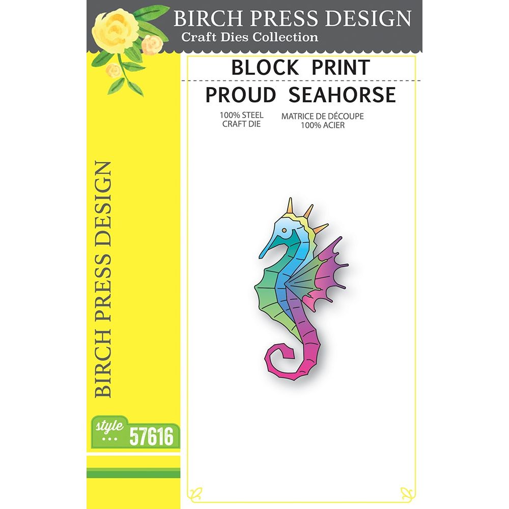 Birch Press Design Block Print Proud Seahorse Dies 57616