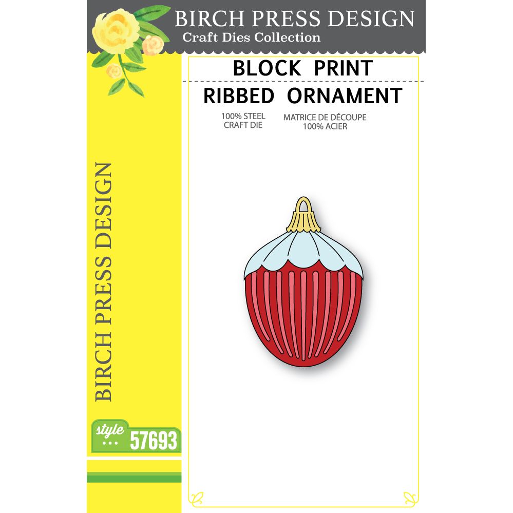 Birch Press Design Block Print Ribbed Ornament Dies 57693