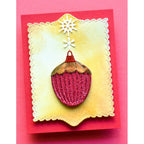 Birch Press Design Block Print Ribbed Ornament Dies 57693 snowflakes sparkle red stripes card