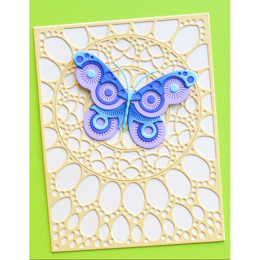 Birch Press Design Block Print Roundel Butterfly Dies 57665 blue purple butterfly 