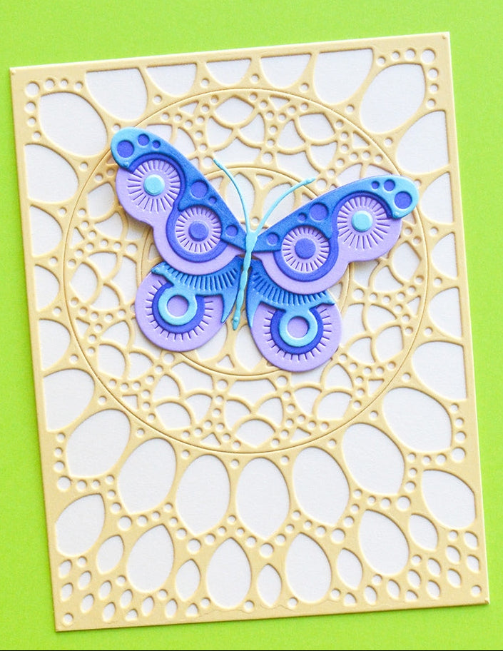 Birch Press Design Block Print Roundel Butterfly Dies 57665 blue purple butterfly 