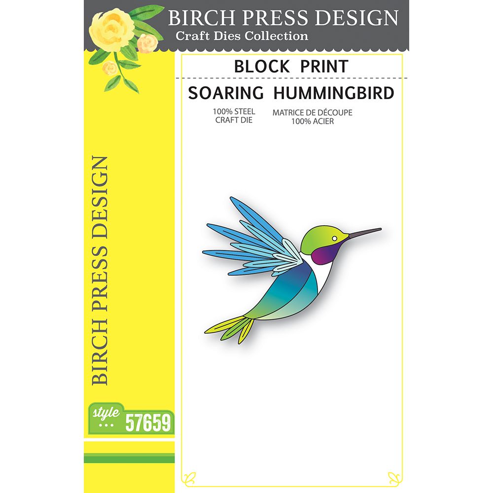 Birch Press Design Block Print Soaring Hummingbird Dies 57659