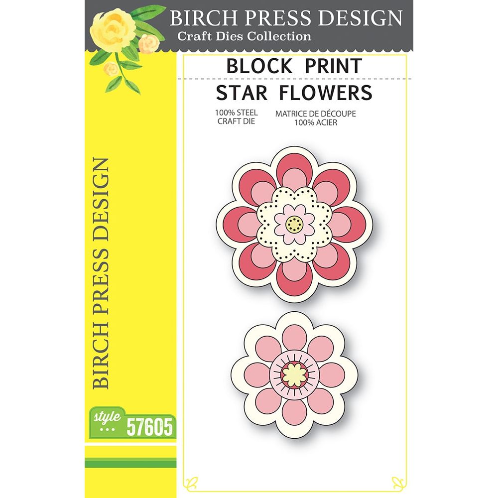 Birch Press Design Block Print Star Flowers Dies 57605