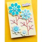 Birch Press Design Block Print Star Flowers Dies 57605 yellow