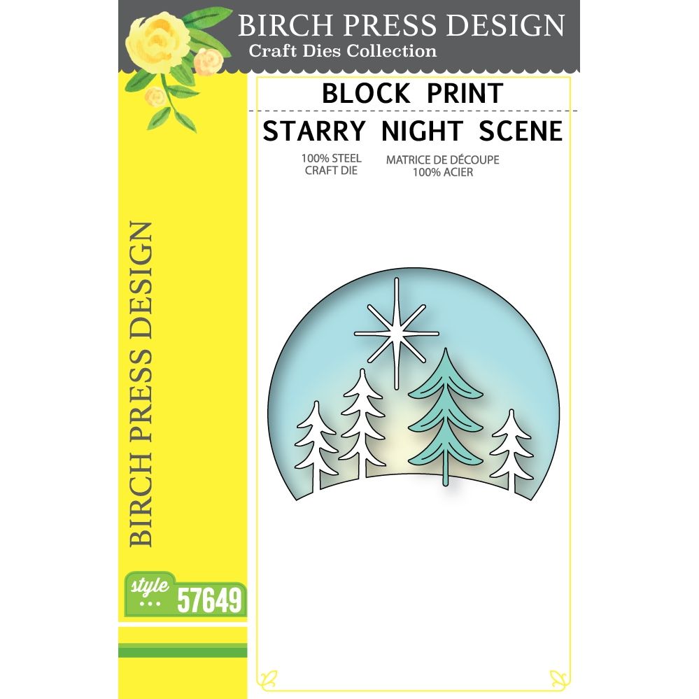 Birch Press Design Block Print Starry Night Scene Dies 57649
