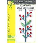 Birch Press Design Block Print Stems and Berries Dies 57599