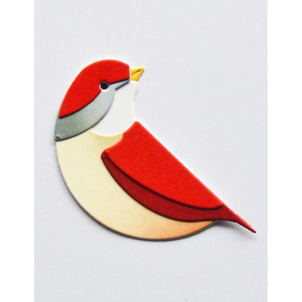 Birch Press Design Block Print Sunlit Bird Dies 57697 red feathers