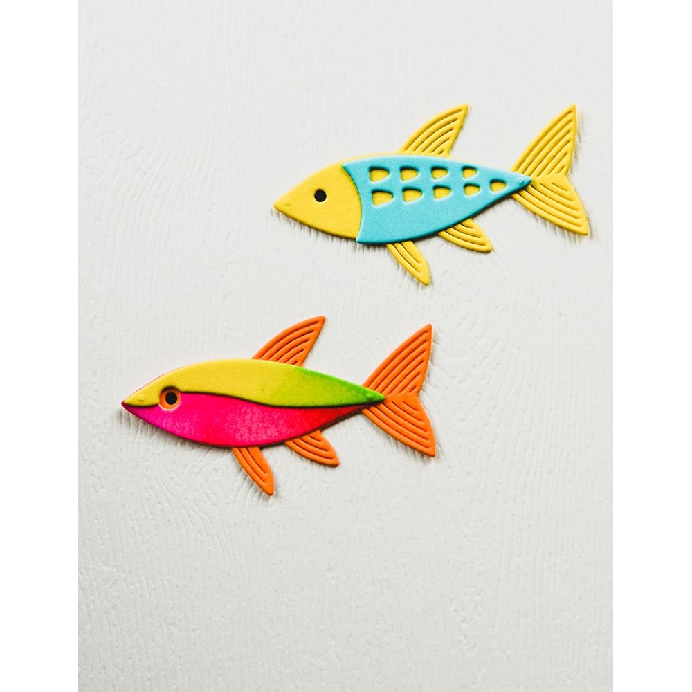 Birch Press Design Block Print Swimmer Fish Dies 57621 fish