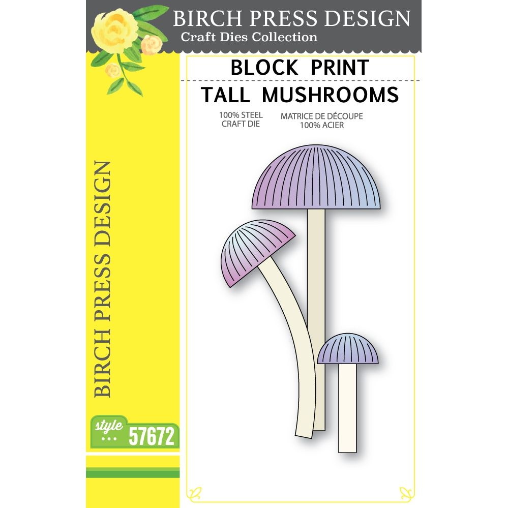 Birch Press Design Block Print Tall Mushrooms Dies 57672