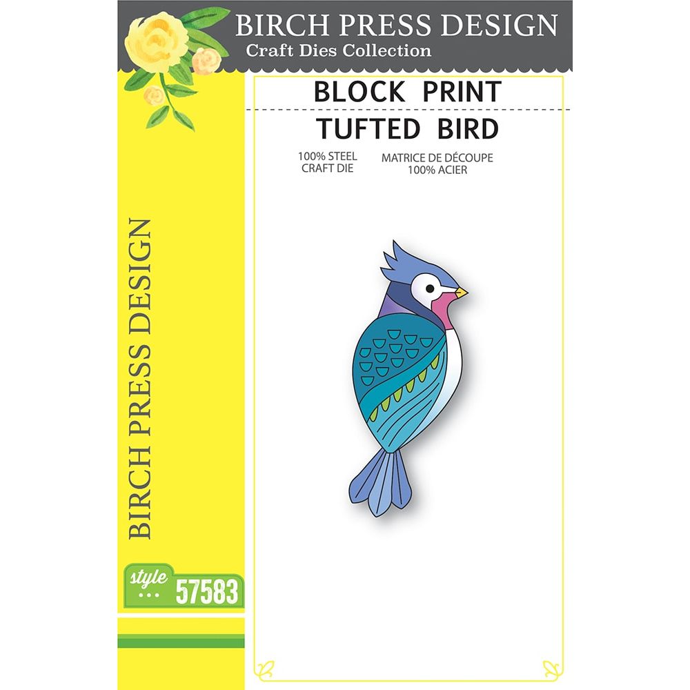 Birch Press Design Block Print Tufted Bird Dies 57583